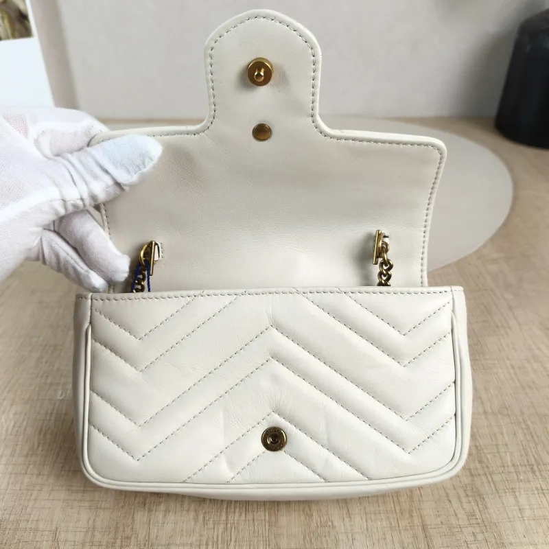 GUCCI Crossbody Bag GG Marmont Mini Marmont Mini White Calfskinmini16.5 × 4.5 × 9.5 cm — detail view 1 of 13