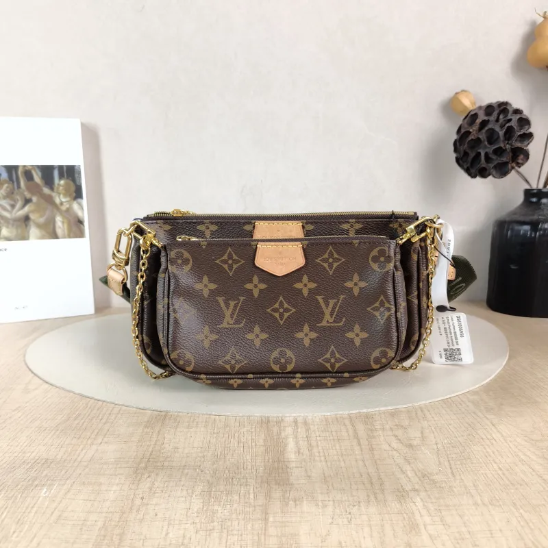 Louis Vuitton Crossbody Bag Multi Pochette Accessoires Shoulder Strap PVC Small 24 × 4 × 13.5 cm