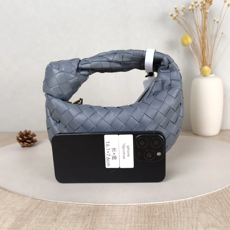 Bottega Veneta Top Handle Bag Jodie Dark Grey Lambskin Mini 28 × 8 × 23 cm — cover view 3 of 5