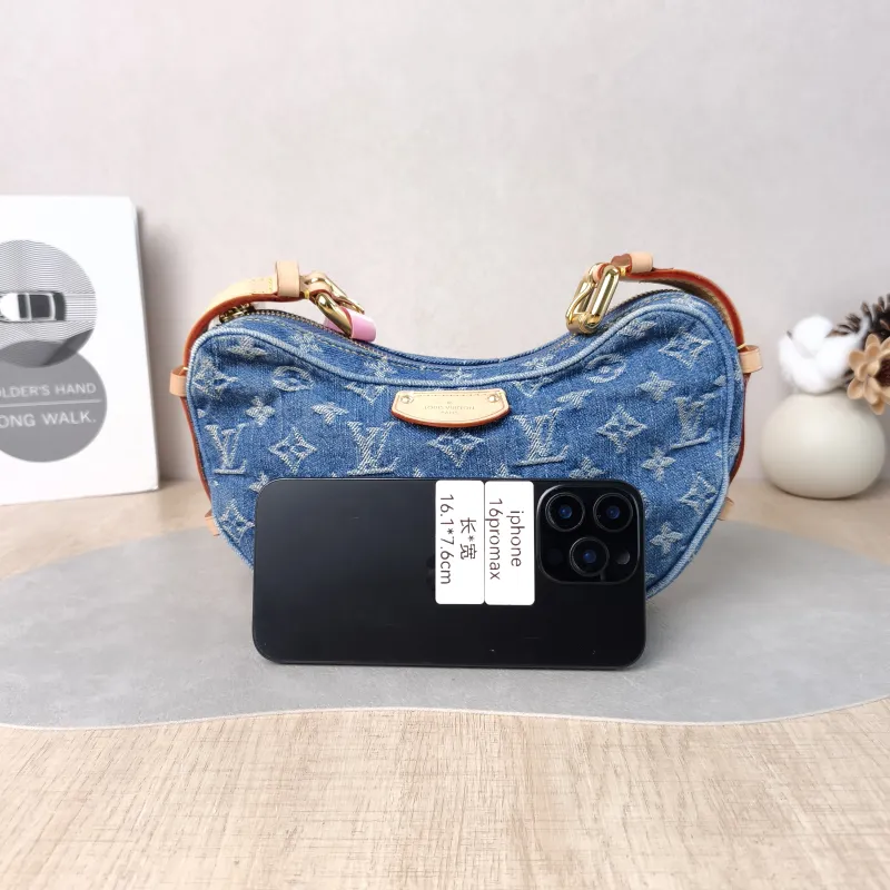 Louis Vuitton Shoulder Bag Croissant Blue Medium 25 × 5 × 15 cm — cover view 3 of 5