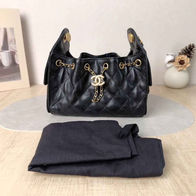 Chanel Shoulder Bag 25Bag Black Grained Calfskin Mini 22 × 12.5 × 20 cm — cover view 5 of 6