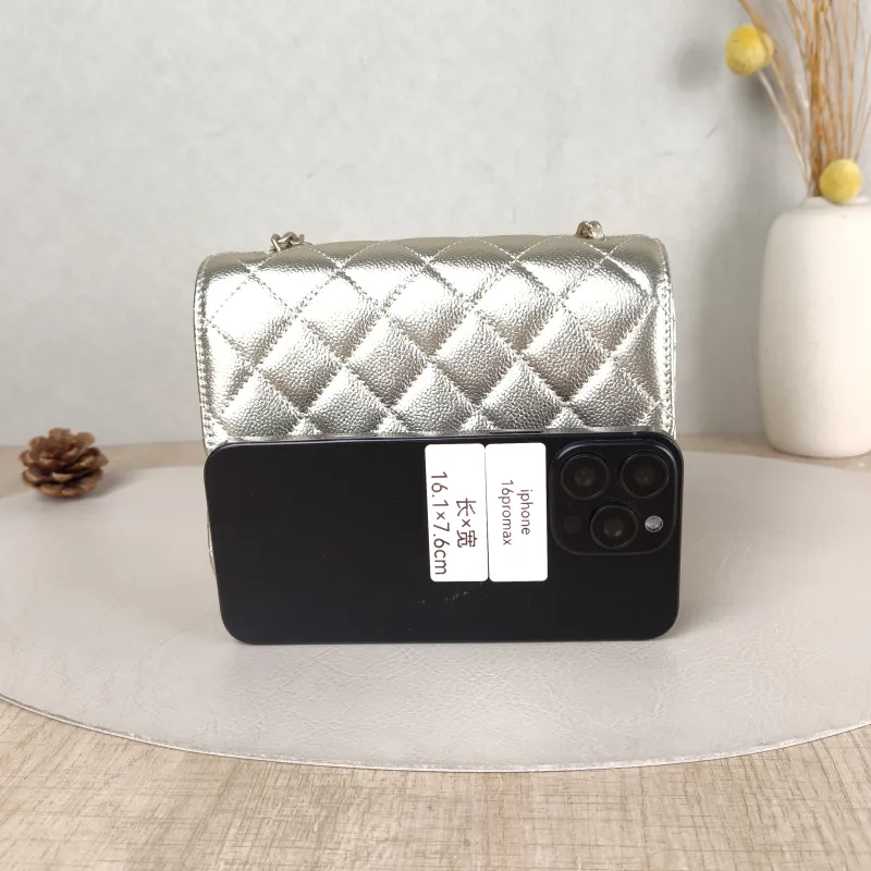 Chanel Crossbody Bag c Gold Grained Calfskin Mini 17 × 7 × 13.5 cm — cover view 3 of 5