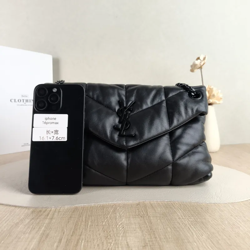 SAINT LAURENT Shoulder Bag PUFFER Black SL ambskin Small 29 × 11 × 17 cm — cover view 2 of 5