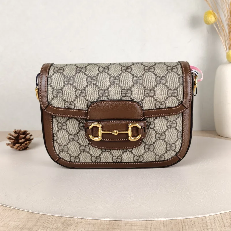 GUCCI Crossbody Bag Horsebit 1955 Horsebit Small Monogram PVC Small 20.5 × 5 × 14.5 cm