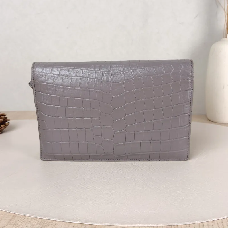 SAINT LAURENT Crossbody Bag KATE Edition Brown Calfskin Small 20 × 5 × 12.5 cm — cover view 3 of 5