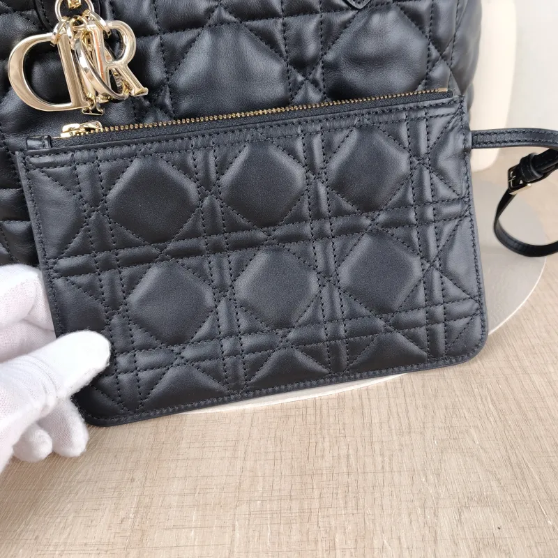 DIOR Top Handle Bag TOUJOURS Black Calfskin Medium 28.5 × 17 × 21.5 cm — detail view 7 of 13