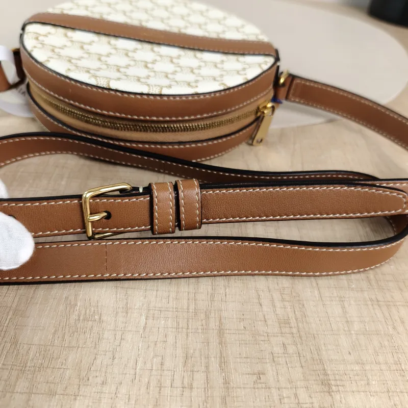 CELINE Crossbody Bag Triomphe White PVC Mini 13.5 × 4 × 13.5 cm — detail view 5 of 11