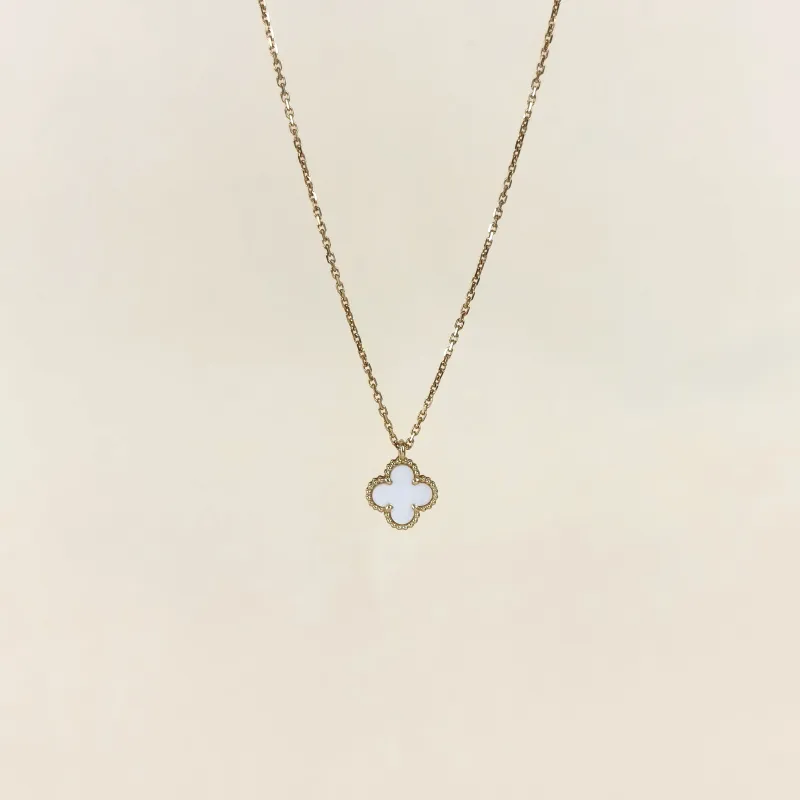 Van Cleef & Arpels Necklace Alhambra Pearl · White Mother-of-Pearl18KY ellow Gold Sweet Mini0.95 × 0.95 × 40 cm