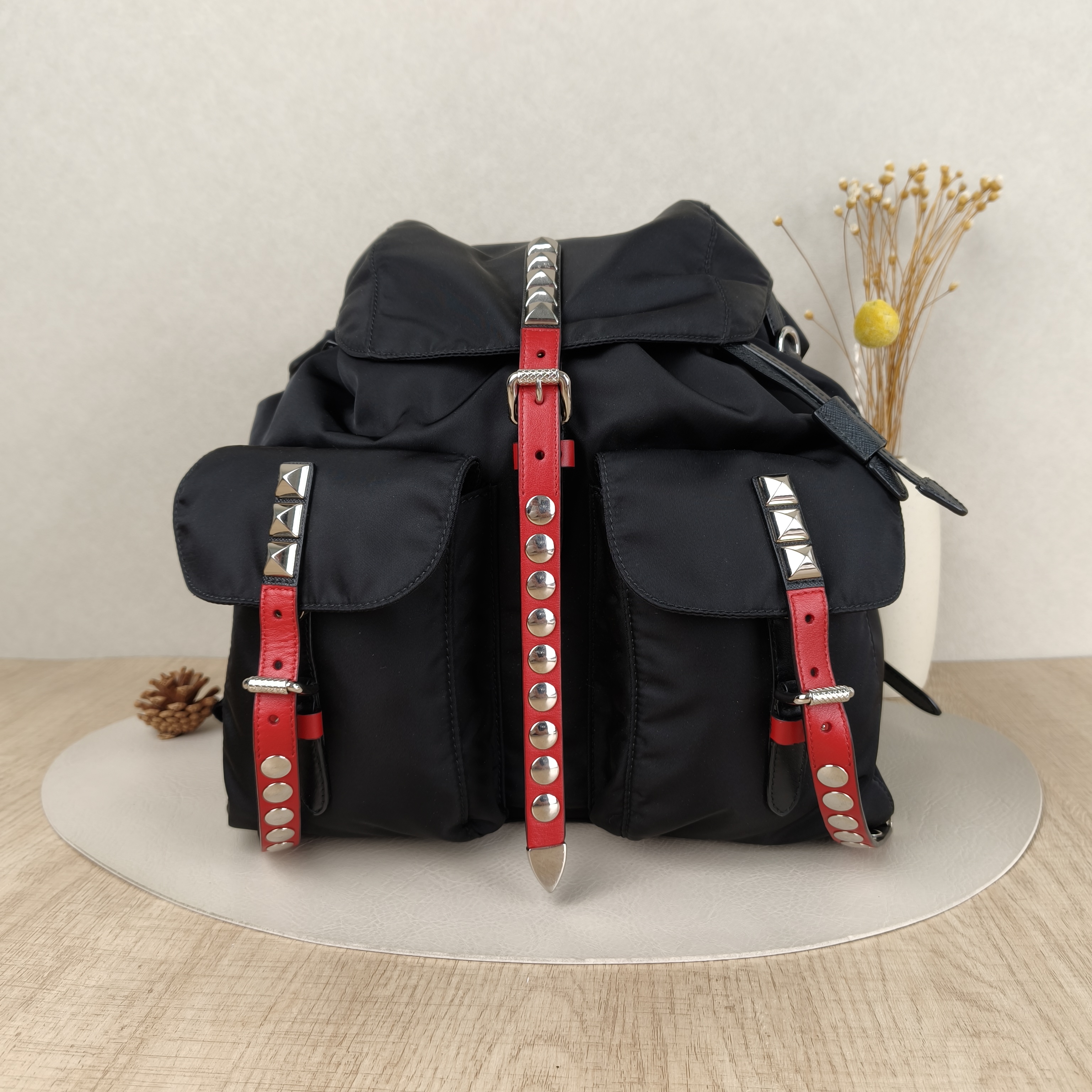 PRADA Backpack Nylon Backpack Black Nylon One Size29 × 14 × 30 cm