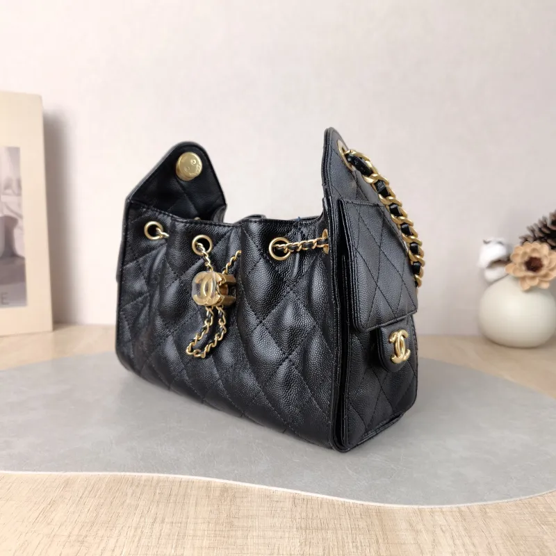 Chanel Shoulder Bag 25Bag Black Grained Calfskin Mini 22 × 12.5 × 20 cm — cover view 4 of 6