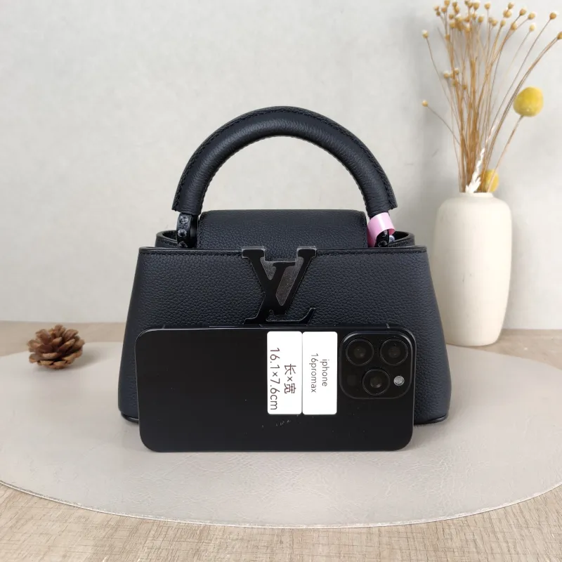 Louis Vuitton Crossbody Bag Capucines East West Black Calfskin Mini 22 × 8 × 12 cm — cover view 2 of 5