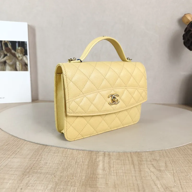 Chanel Backpack Backpack Yellow Grained Calfskin One Size 18 × 4 × 13 cm — cover view 4 of 5