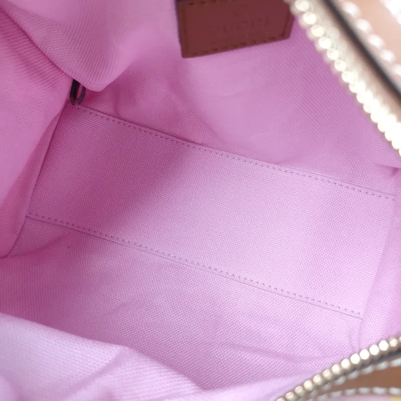 GUCCI Top Handle Bag Ophidia Pink Canvas One Size 20 × 12 × 13 cm — detail view 3 of 12