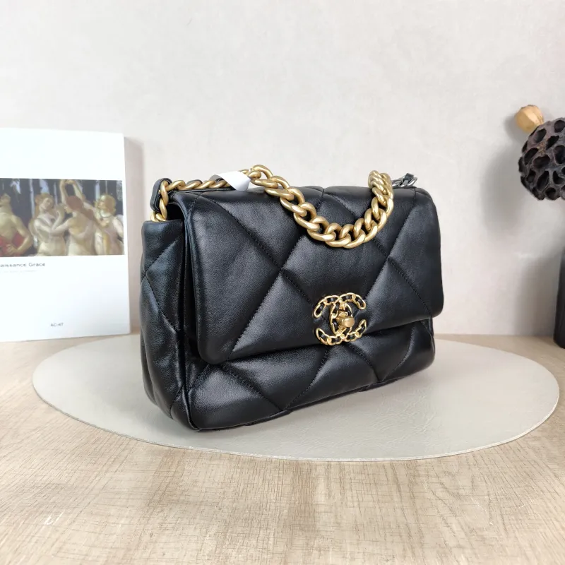 Chanel Crossbody Bag 19Bag Black SL ambskin Small 26 × 9 × 16 cm — cover view 2 of 5