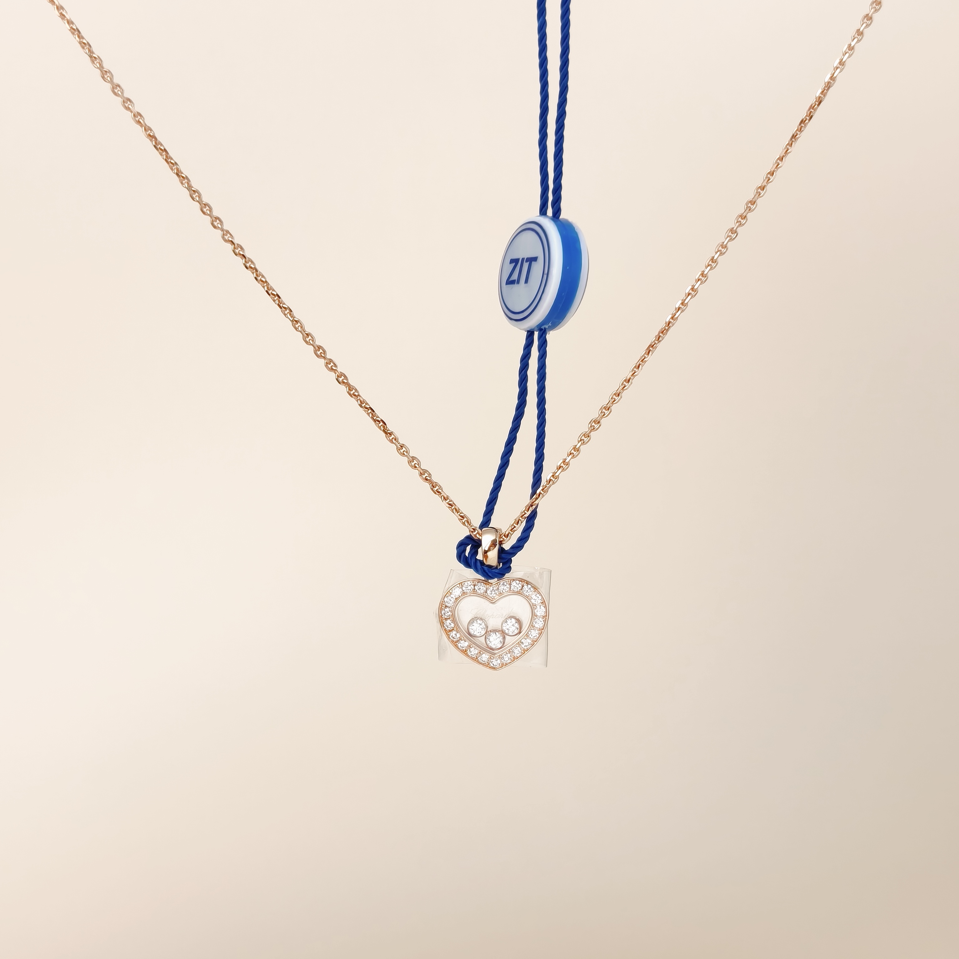 CHOPARD Necklace Happy Diamonds Icons Pavé Diamond Necklace Rose Gold Diamond18KR ose Gold One Size41cm