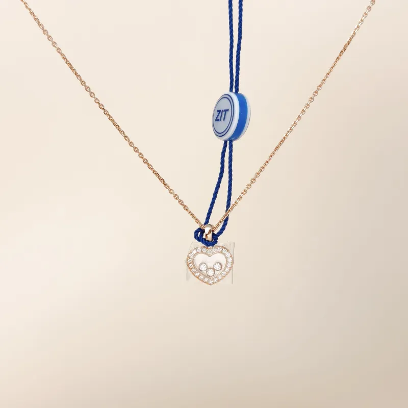 CHOPARD Necklace Happy Diamonds Icons Pavé Diamond Necklace Rose Gold Diamond18KR ose Gold One Size41cm