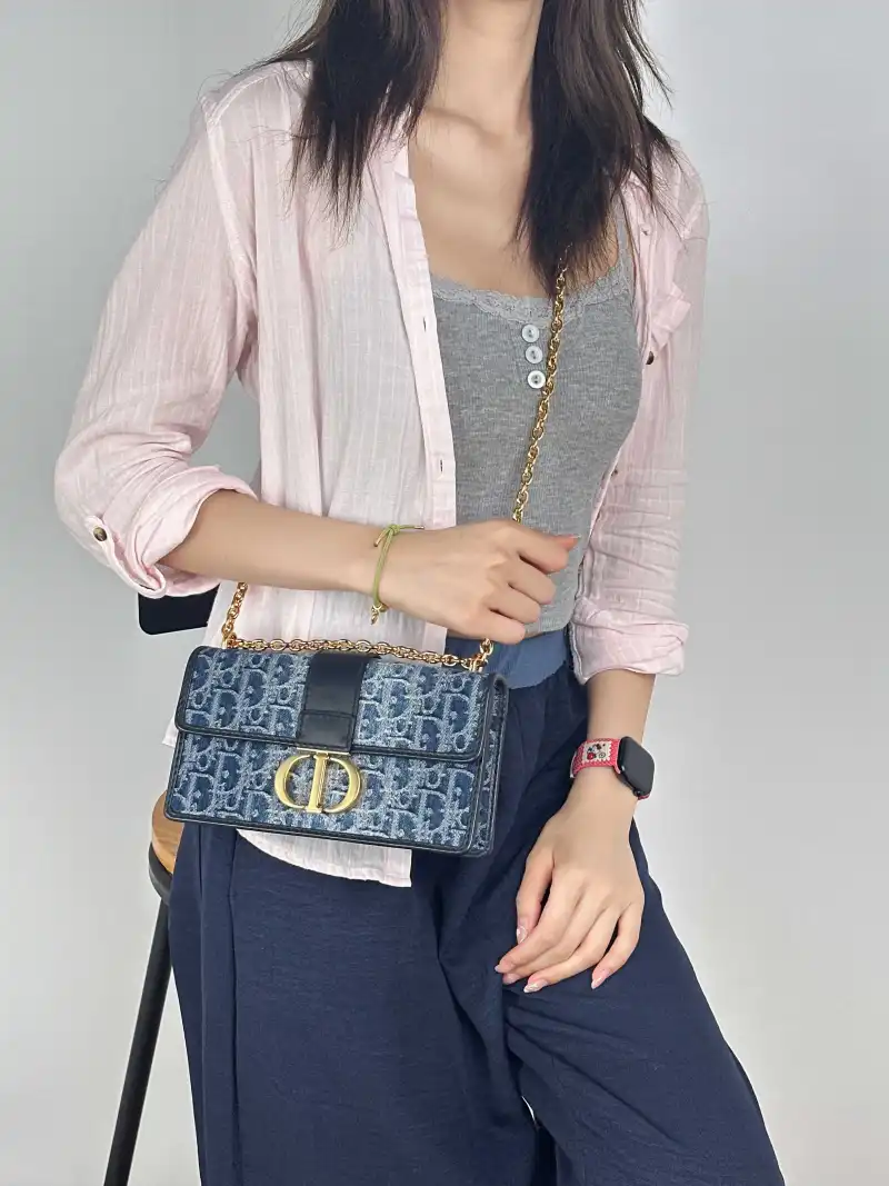 DIOR Crossbody Bag 30 Montaigne East-West 30 Blue Small 21 × 6 × 12 cm — on-model view 1 of 2