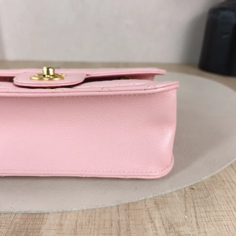 Chanel Crossbody Bag 25b mini Pink Grained Calfskin 19.5 × 6 × 13.5 cm — detail view 8 of 12