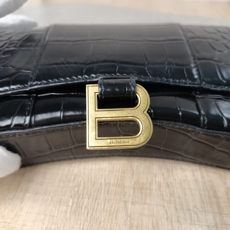 BALENCIAGA Crossbody Bag Hourglass Hourglass Bag woc Black CC alfskinmini19.5 × 5 × 12 cm — detail view 6 of 11