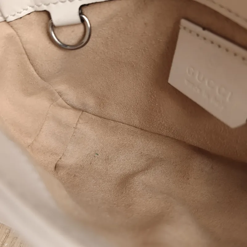 GUCCI Crossbody Bag GG Marmont Mini Marmont Mini White Calfskin Mini 16.5 × 4.5 × 9.5 cm — detail view 9 of 11