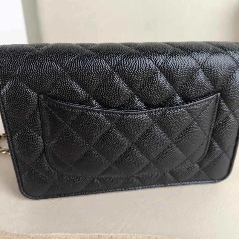 Chanel Crossbody Bag CF WOCWOC Bag coco Black Grained Calfskin Mini 19.2 × 3.5 × 12.3 cm — detail view 7 of 13
