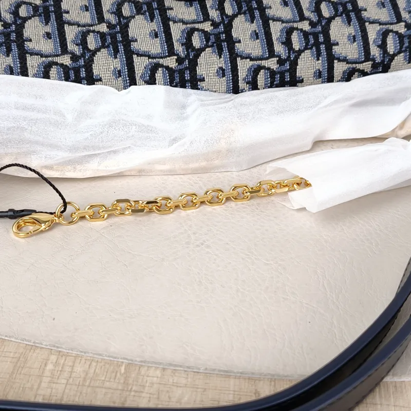 DIOR Shoulder Bag 30 Montaigne D-Vine Blue Canvas One Size 22 × 5 × 12 cm — detail view 6 of 13