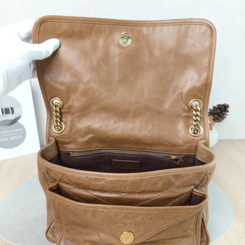 SAINT LAURENT Crossbody Bag Niki Caramel Medium 28 × 8.5 × 20 cm — detail view 7 of 14