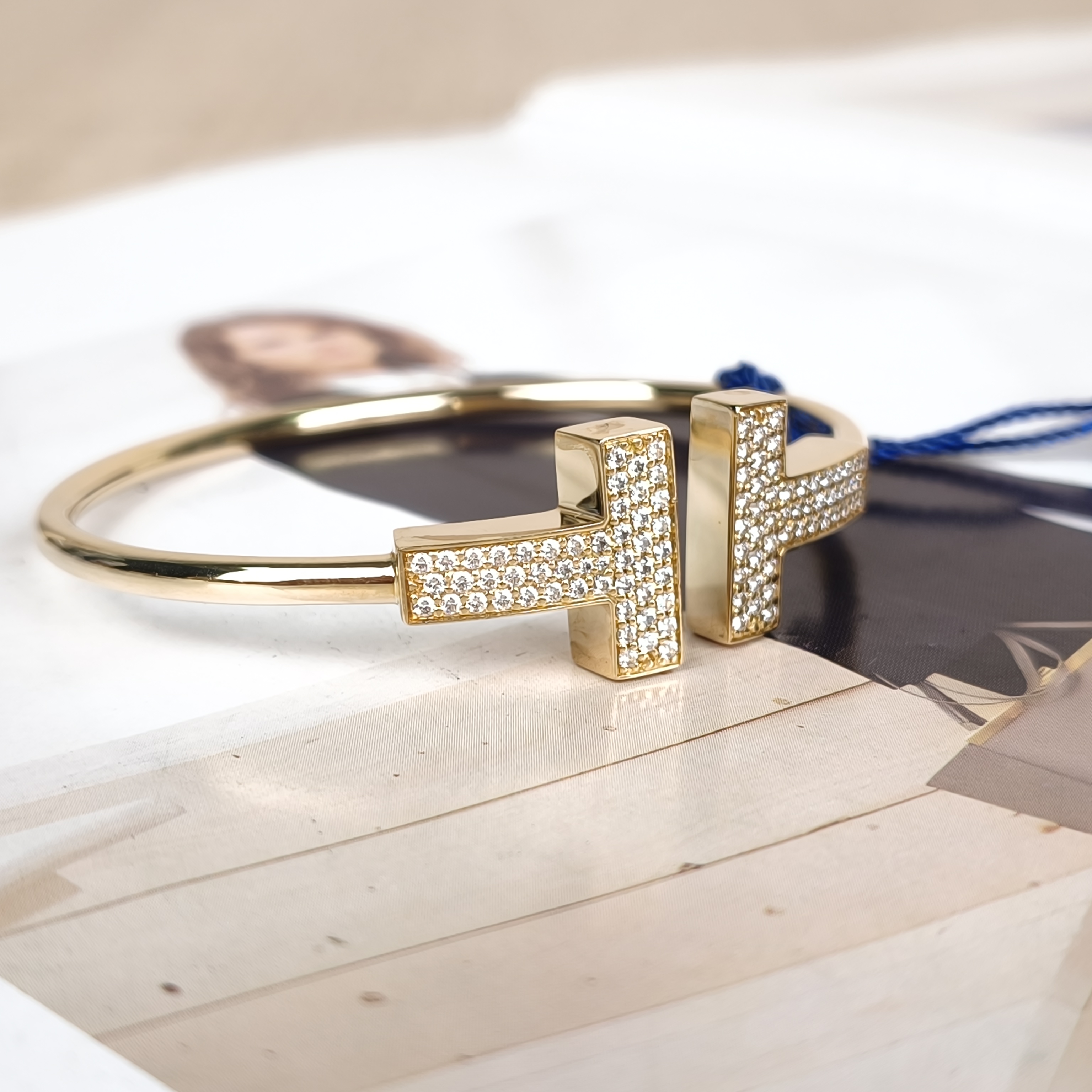 Tiffany&Co. Bangle TC ollection T Bangle Yellow Gold 18KY ellow Gold Diamond16cm — cover view 7 of 9