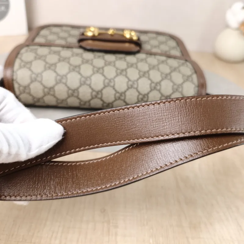 GUCCI Shoulder Bag Horsebit 1955 Horsebit Medium Monogram PVC Medium25 × 8 × 18 cm — detail view 6 of 14