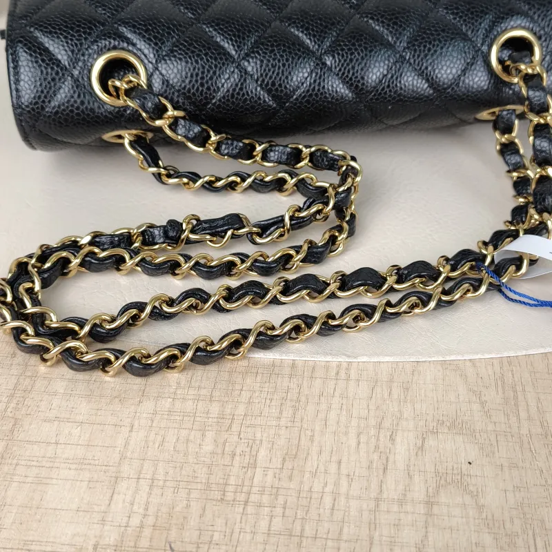 Chanel Crossbody Bag Classic Flap CF Black Grained Calfskin Small23 × 6 × 14.5 cm — detail view 15 of 15