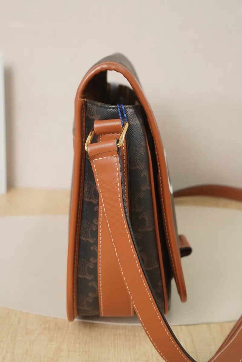 CELINE folco Crossbody Bag Brown Monogrampvc · 29 × 9 × 24 cm — detail view 8 of 18