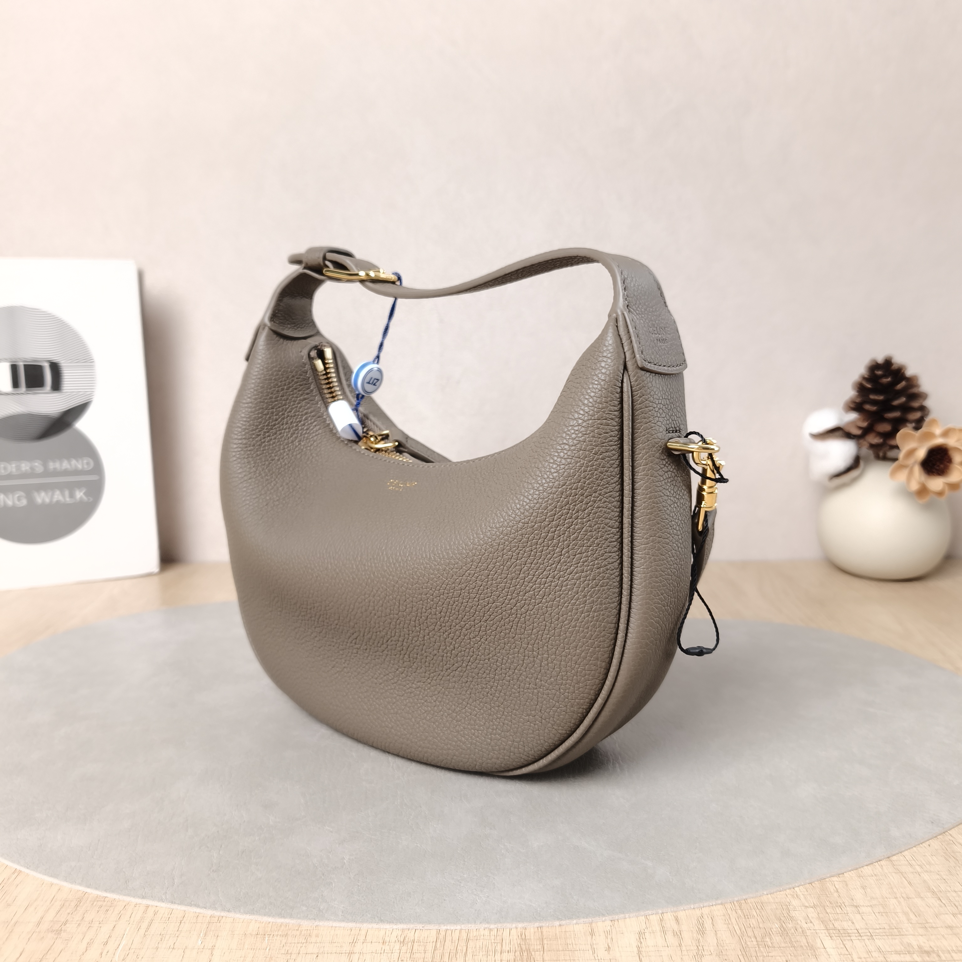 CELINE Crossbody Bag TEEN LULU hobo Grey Calfskin Small21 × 5 × 24 cm — cover view 2 of 6