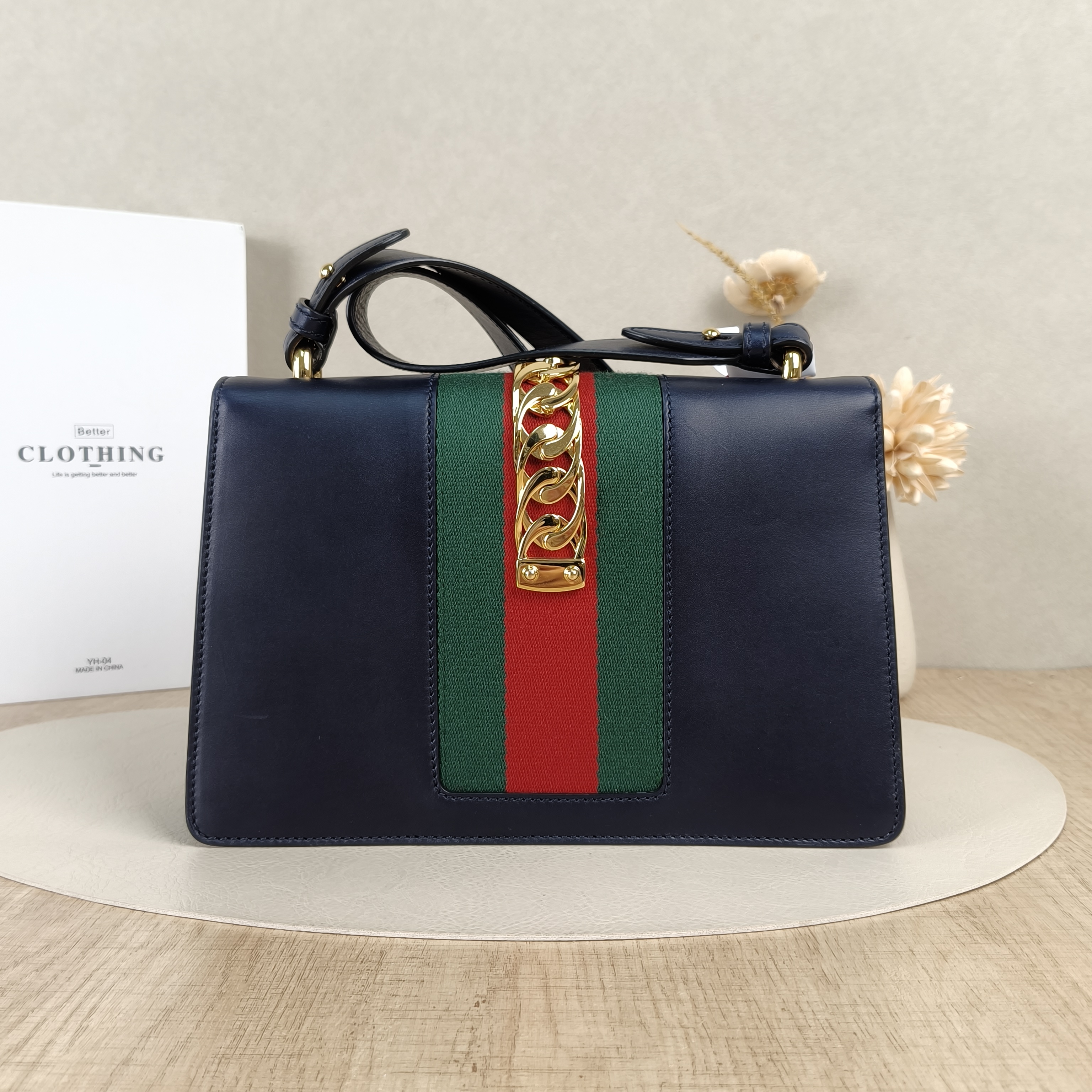 GUCCI Crossbody Bag Sylvie Shoulder Strap Edition Blue Calfskin Small25.5 × 8 × 17 cm — cover view 7 of 9