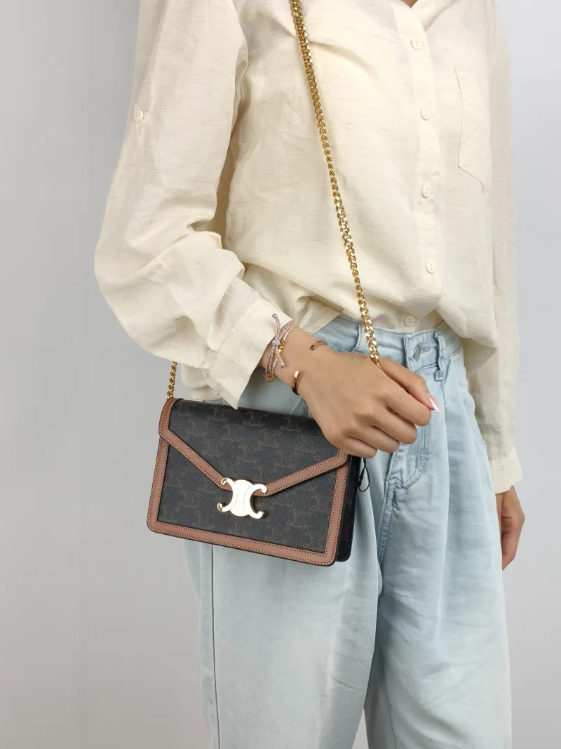 CELINE Crossbody Bag MARGO Wallet Monogram PVC Mini 19.5 × 4.5 × 13 cm — on-model view 2 of 2