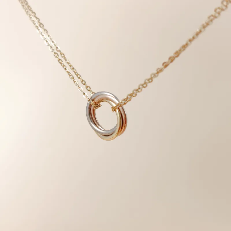 CARTIER Necklace Trinity Collection Necklace 18KW hite Gold Yellow Gold Rose Gold Mini 40cm — cover view 8 of 9