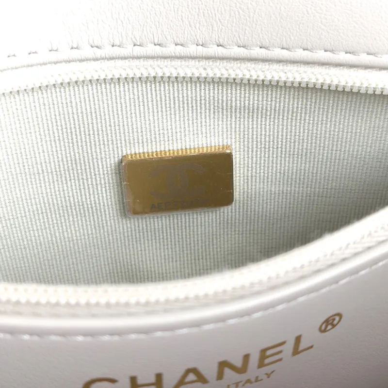 Chanel Shoulder Bag 26p preppy coco Grey Grained Calfskin Small 22 × 7 × 15 cm — detail view 4 of 10