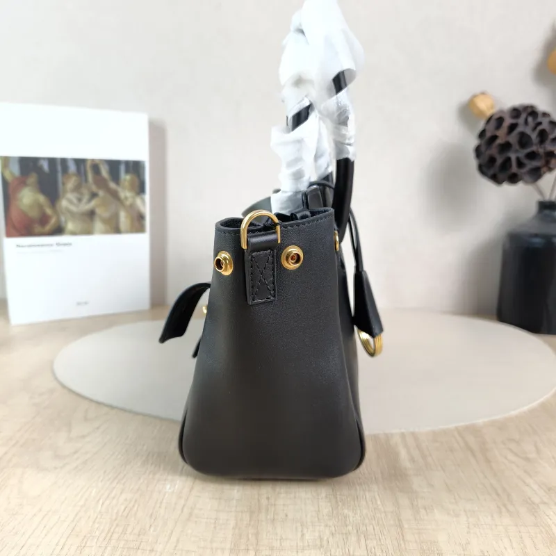 BALENCIAGA Crossbody Bag Bel air Black with Gold-Tone Hardware Calfskin Mini 23.5 × 8 × 17 cm — detail view 7 of 13