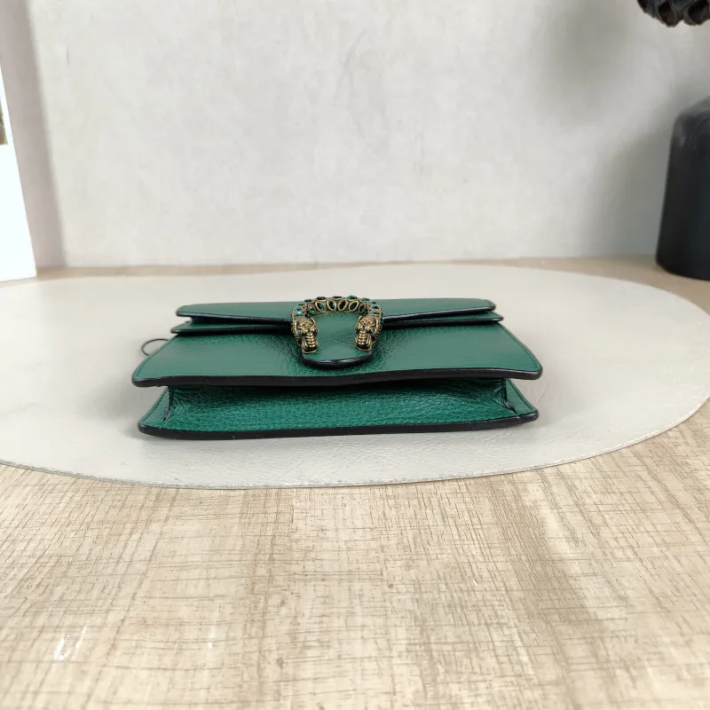 GUCCI Crossbody Bag Dionysus Green Calfskin Mini 16.5 × 4.5 × 10 cm — cover view 2 of 6