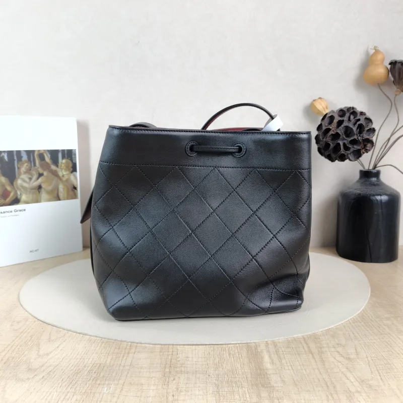 Chanel Shoulder Bag Bucket Bag Black Lambskin One Size 23 × 13 × 23 cm — cover view 3 of 6