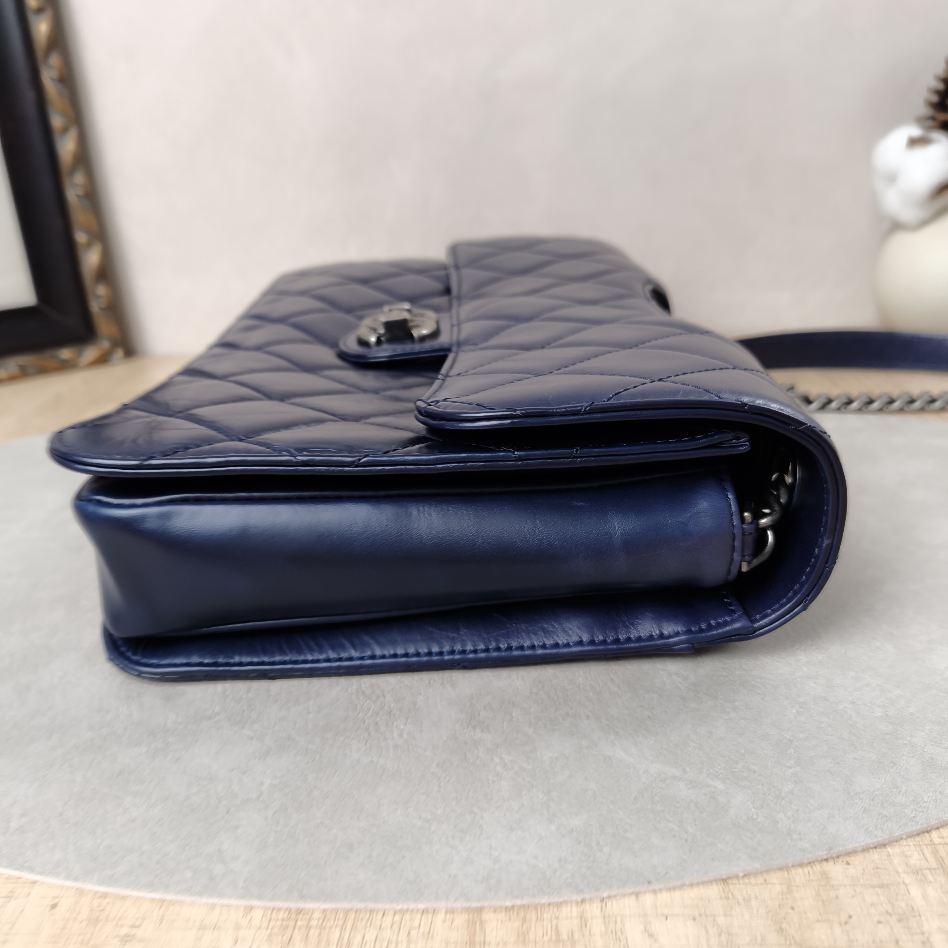 Chanel Crossbody Bagcf Collection Crossbody Bag Blue Calfskin Large30.5 × 5 × 20 cm — cover view 3 of 11
