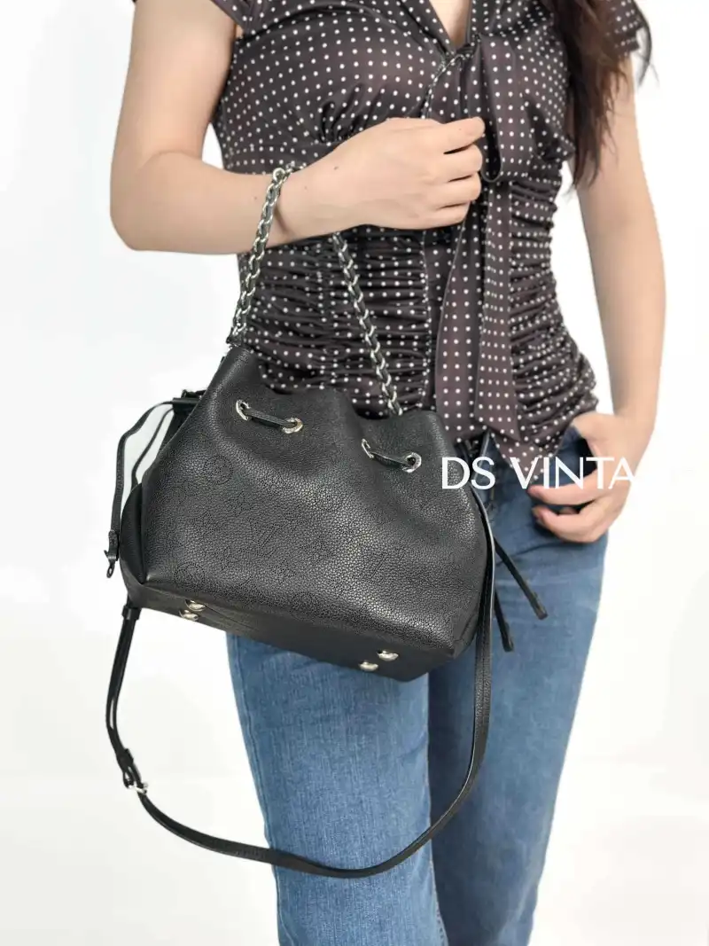 Louis Vuitton Crossbody Bag BELLA Black Calfskin One Size 22 × 14 × 19 cm — on-model view 3 of 3