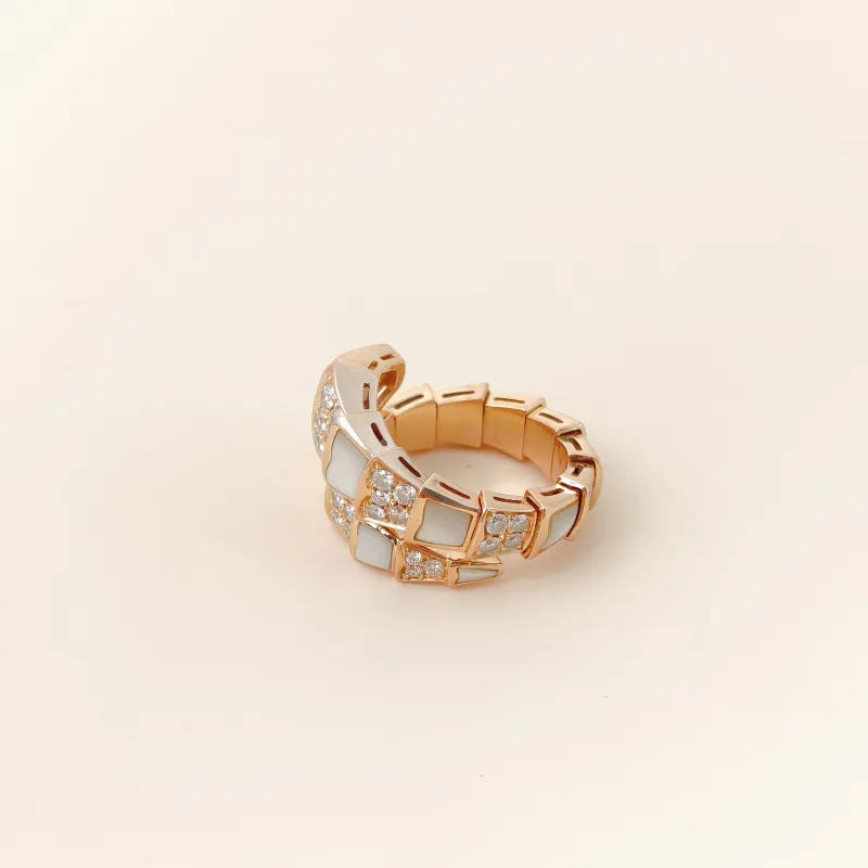 Bvlgari Ring Serpenti Viper Collection Ring Diamond18KR ose Gold One Size m — cover view 3 of 9
