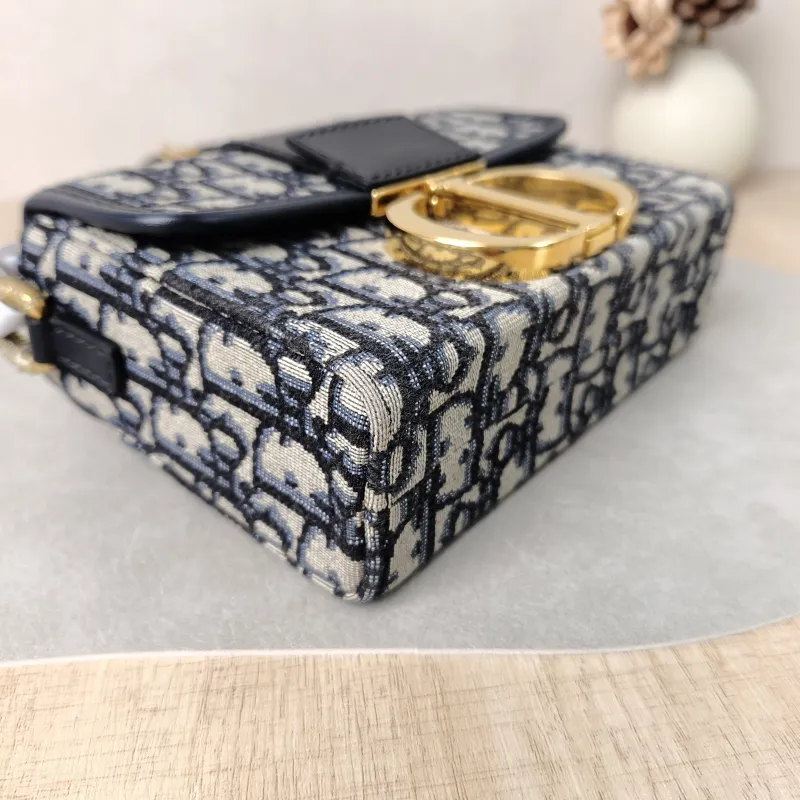 DIOR Crossbody Bag 30Montaigne 30 Box Box Blue Canvas Mini 17.5 × 5 × 11.5 cm — detail view 7 of 11