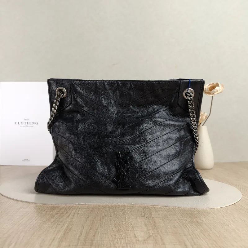 SAINT LAURENT Shoulder Bag NIKI SHOPPING Shopping Tote Black Calfskin Medium33 × 11.5 × 27 cm