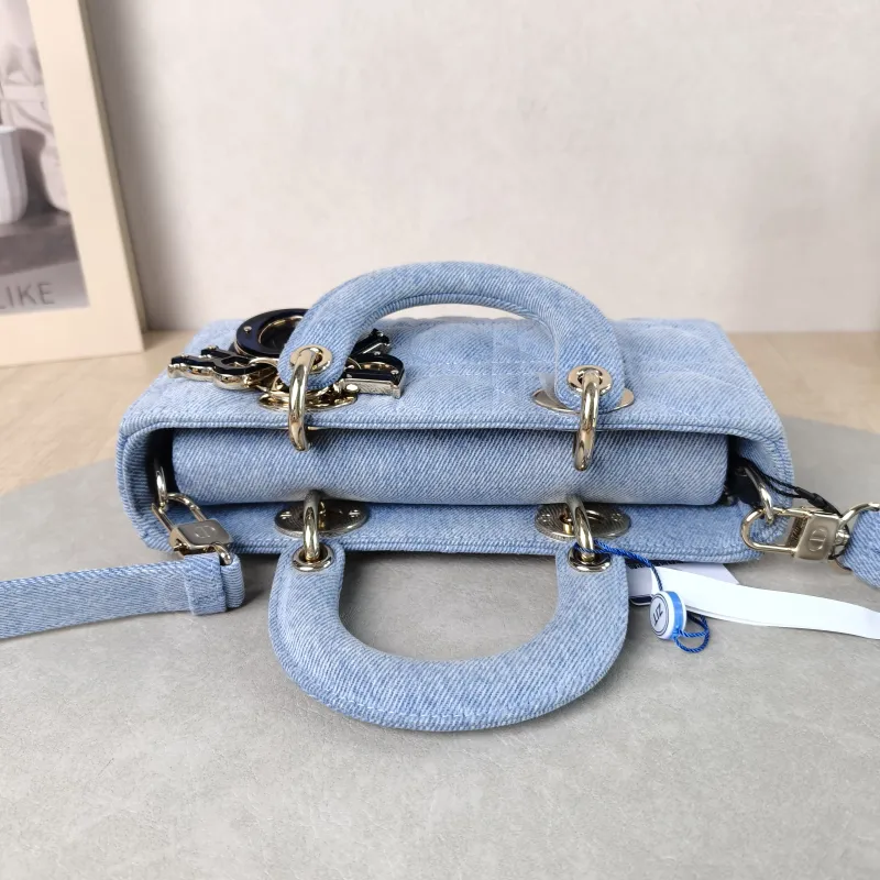 DIOR Top Handle Bag Lady D-Joy Blue Small 22 × 6 × 11 cm — detail view 9 of 14