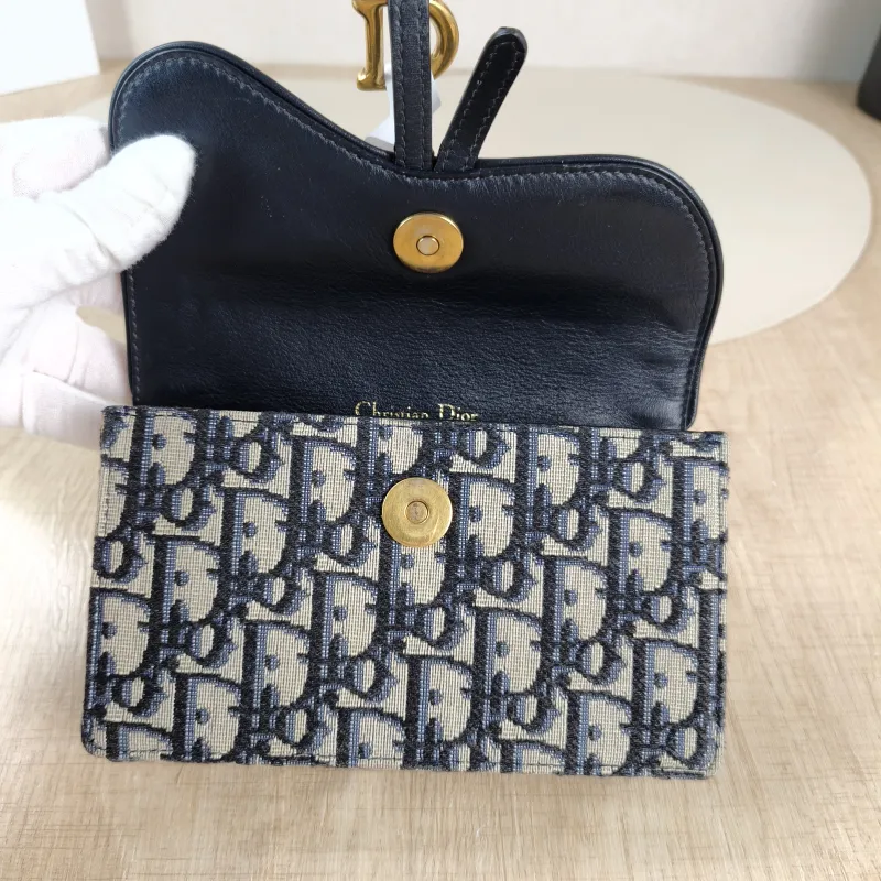 DIOR Belt Bag Saddle Belt Bag Blue Canvas One Size 17 × 3.5 × 10.5 cm — detail view 10 of 11