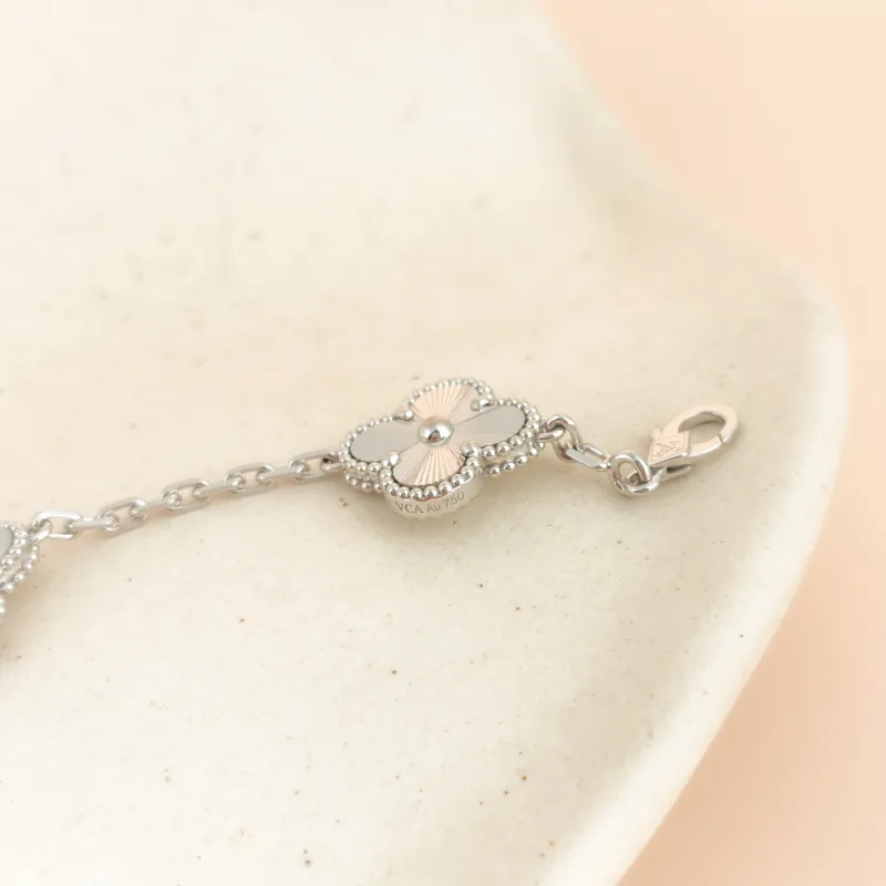 Van Cleef & Arpels Bracelet Alhambra Alhambra Collection Five-Motif Bracelet White Gold 18KW hite Gold Vintage Small 19cm — cover view 7 of 8