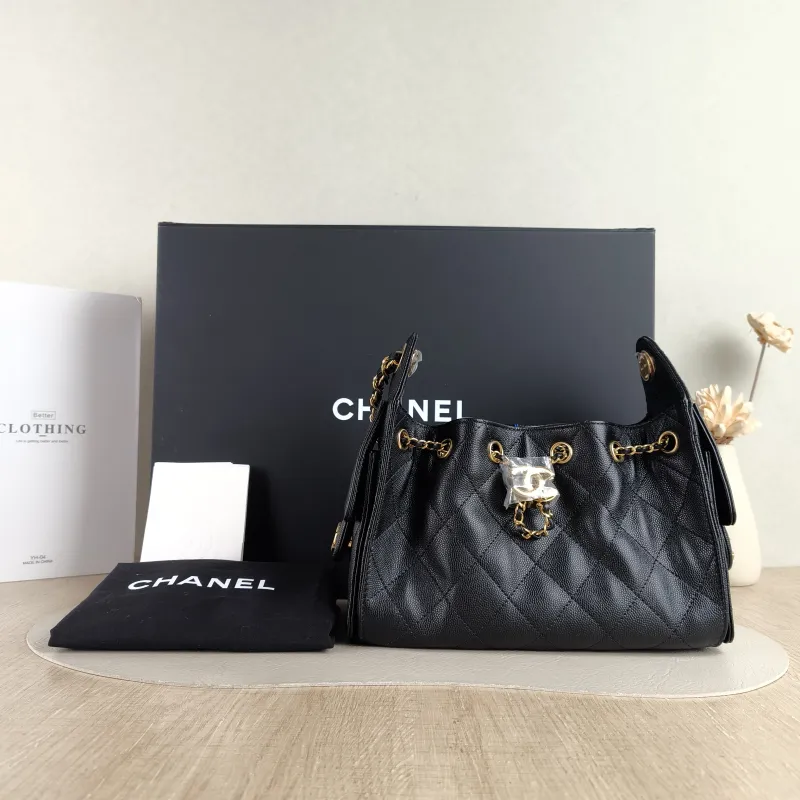 Chanel Shoulder Bag 25Bag Black Grained Calfskin Mini 20 × 12.5 × 22 cm — cover view 3 of 6