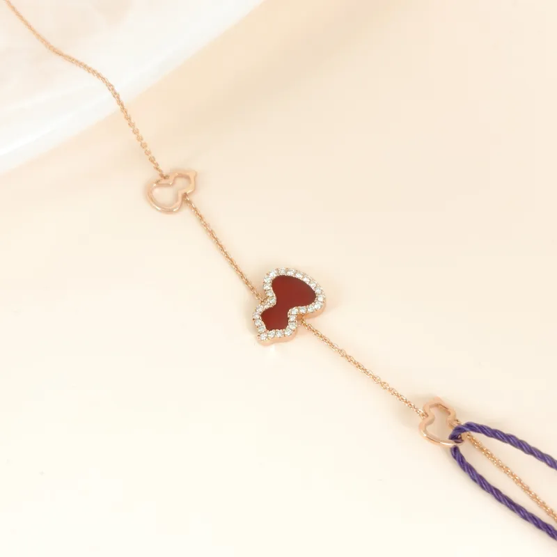 Qeelin Bracelet Wulu Collection Bracelet Red Agate Diamond18KR ose Gold One Size 18cm โ cover view 7 of 7