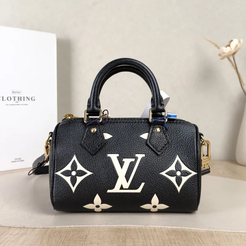 Louis Vuitton Crossbody Bag Speedy Nano Black · White Empreinte Embossed Calfskin Monogramnano16 × 7.5 × 10 cm — cover view 3 of 6